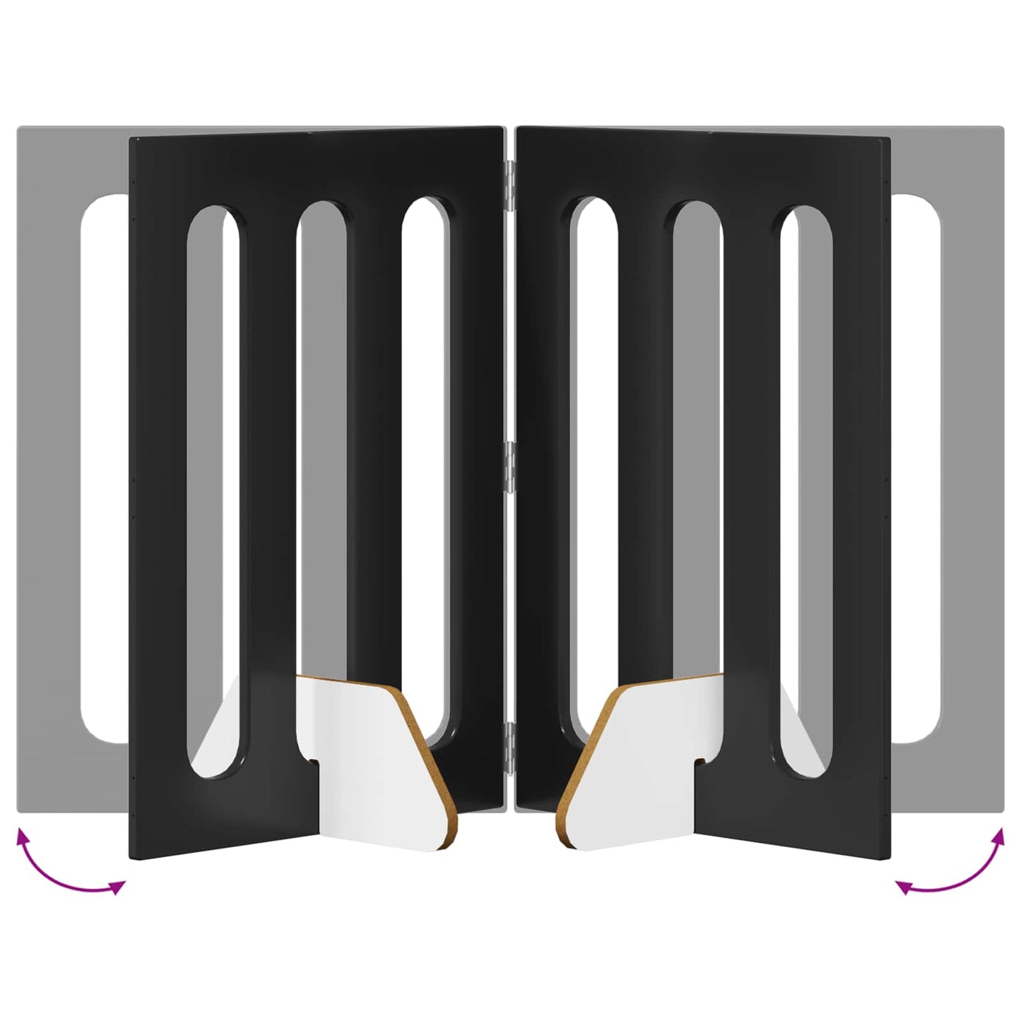 Folding Pet Fence 4 pcs Black Oak 201 x 38 x 70 cm