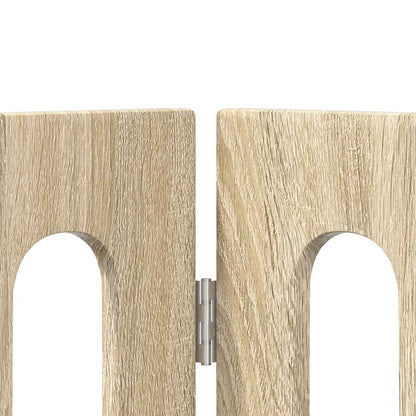 Folding Pet Fence 2 pcs Sonoma Oak 100.5 x 38 x 70 cm