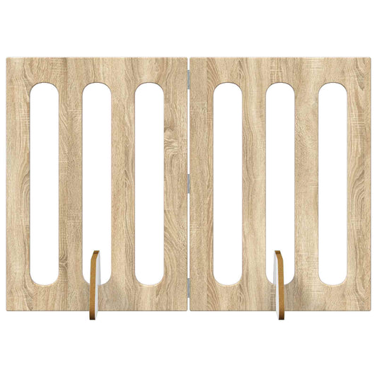 Folding Pet Fence 2 pcs Sonoma Oak 100.5 x 38 x 70 cm