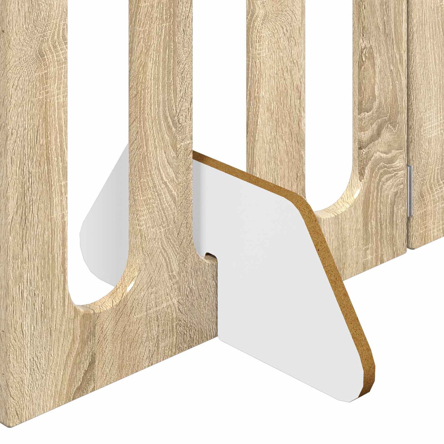 Folding Pet Fence 4 pcs Sonoma Oak 201 x 38 x 70 cm
