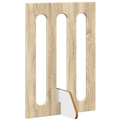 Folding Pet Fence 4 pcs Sonoma Oak 201 x 38 x 70 cm