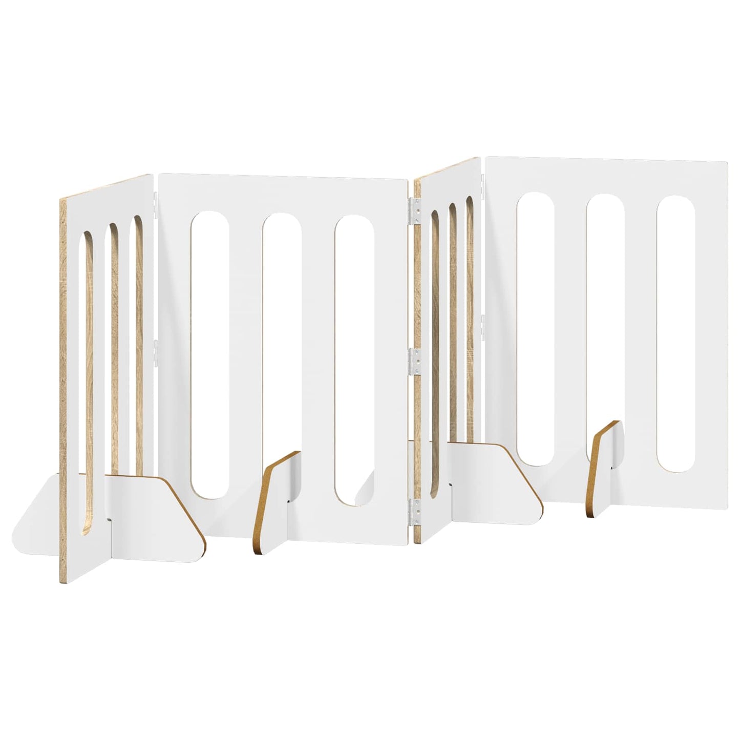 Folding Pet Fence 4 pcs Sonoma Oak 201 x 38 x 70 cm