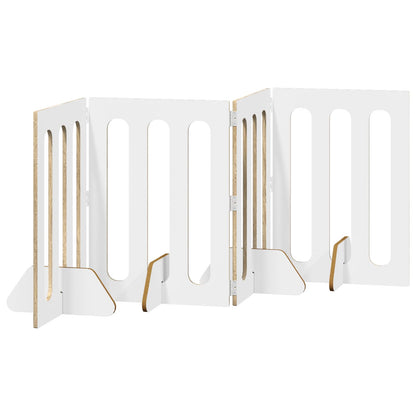 Folding Pet Fence 4 pcs Sonoma Oak 201 x 38 x 70 cm