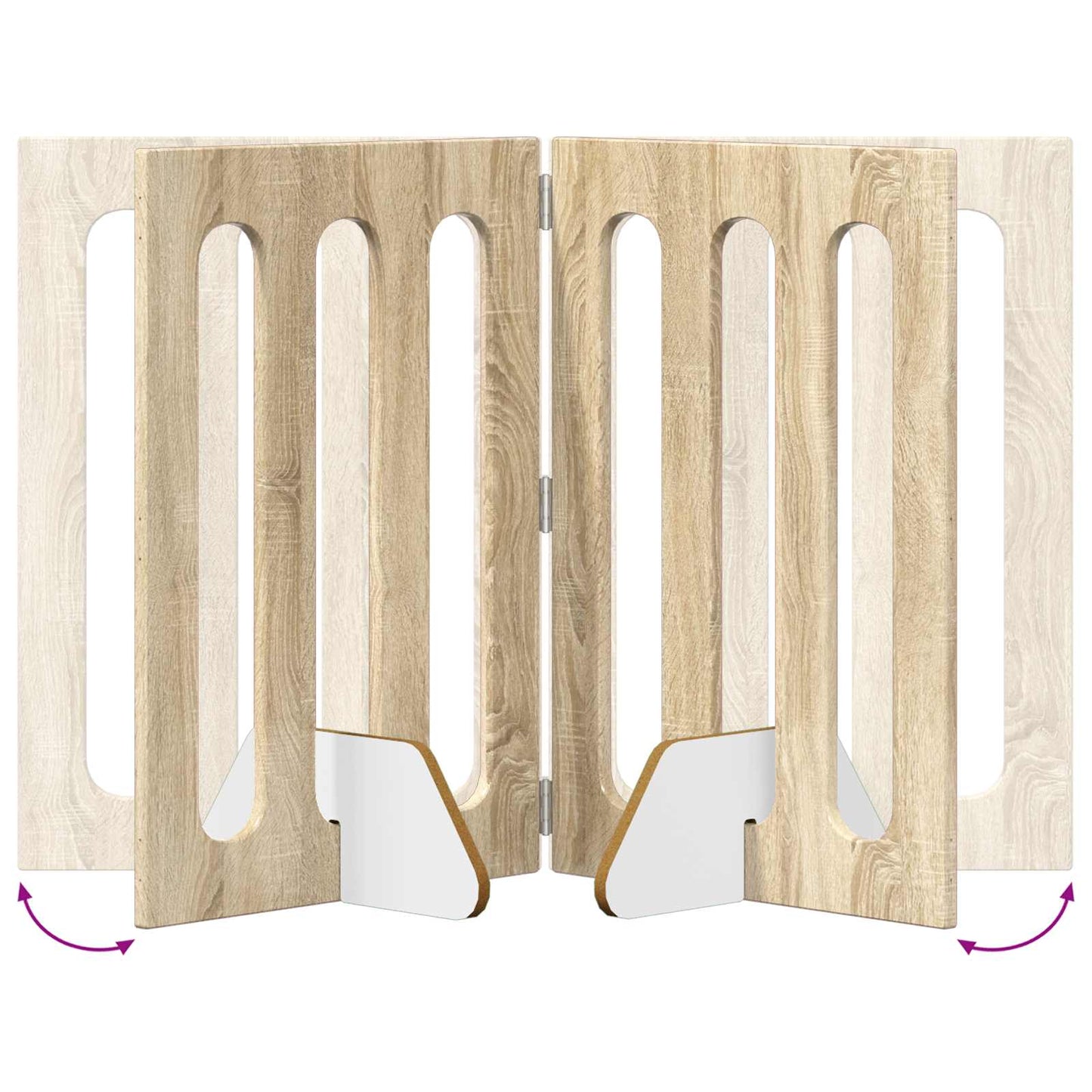 Folding Pet Fence 4 pcs Sonoma Oak 201 x 38 x 70 cm