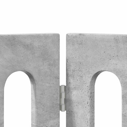 Folding Pet Fence 2 pcs Concrete Grey 100.5 x 38 x 70 cm