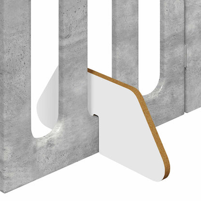 Folding Pet Fence 2 pcs Concrete Grey 100.5 x 38 x 70 cm