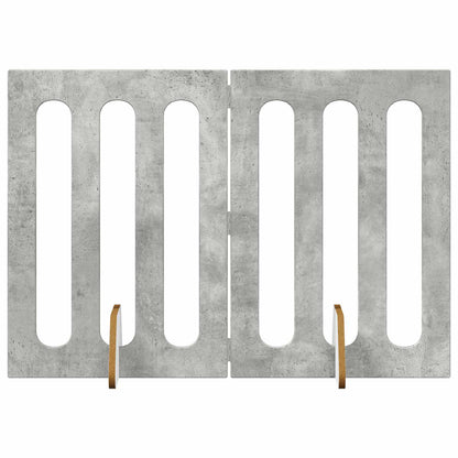 Folding Pet Fence 2 pcs Concrete Grey 100.5 x 38 x 70 cm
