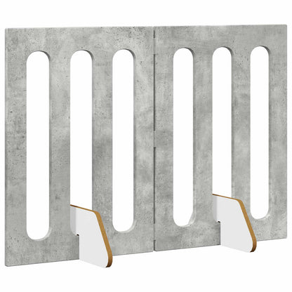 Folding Pet Fence 2 pcs Concrete Grey 100.5 x 38 x 70 cm