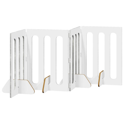 Folding Pet Fence 4 pcs Concrete Grey 201 x 38 x 70 cm