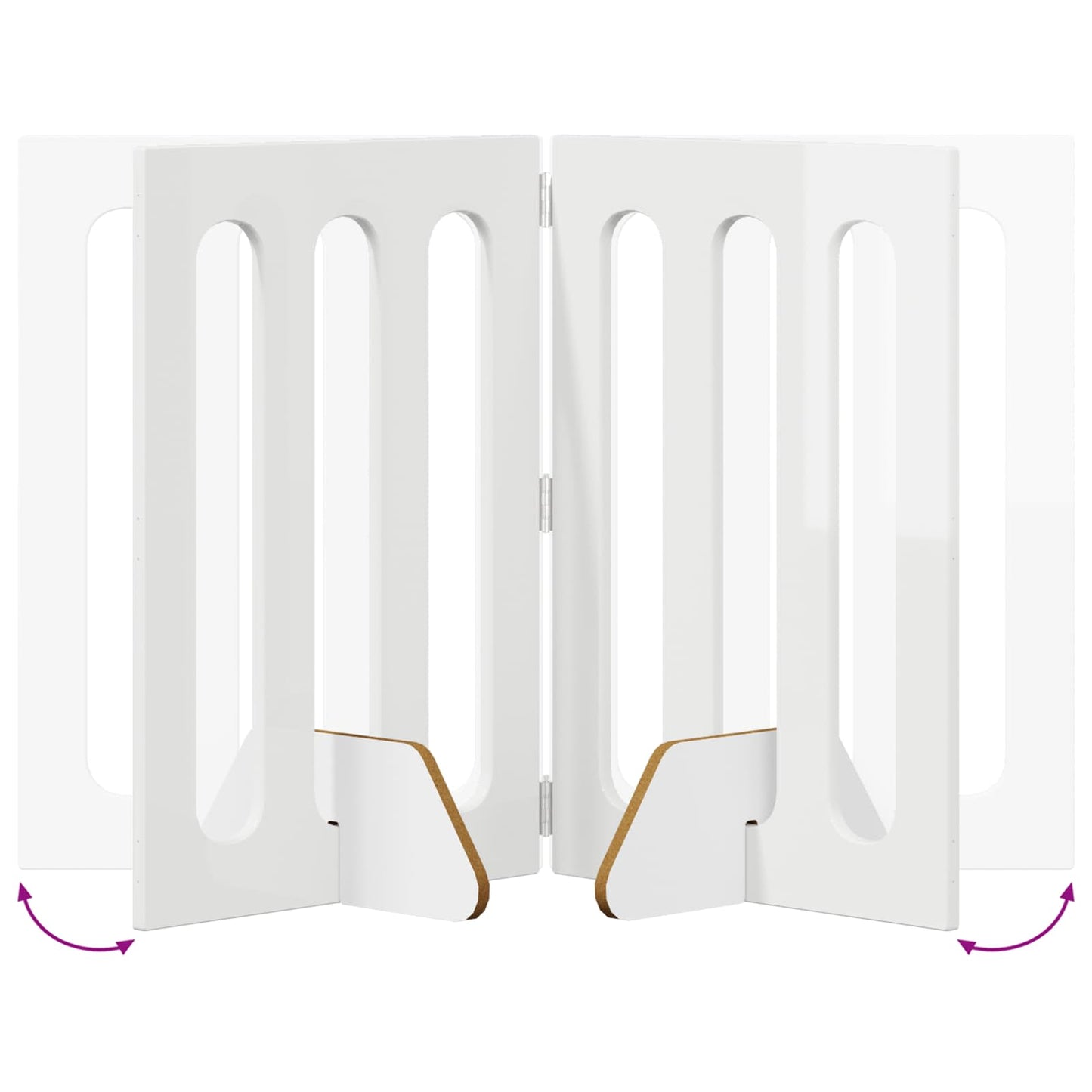 Folding Pet Fence 2 pcs High Gloss White 100.5 x 38 x 70 cm