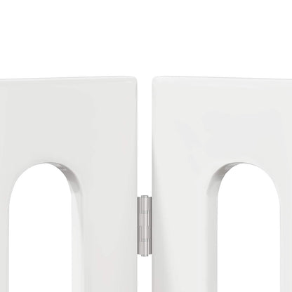 Folding Pet Fence 4 pcs High Gloss White 201 x 38 x 70 cm