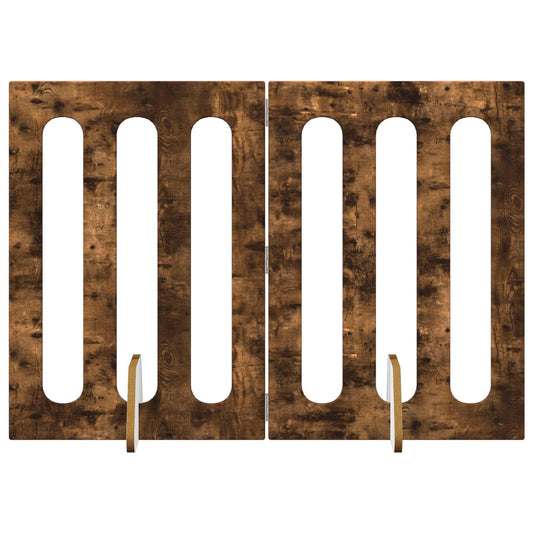 Folding Pet Fence 2 pcs Smoked Oak 100.5 x 38 x 70 cm