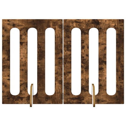 Folding Pet Fence 2 pcs Smoked Oak 100.5 x 38 x 70 cm