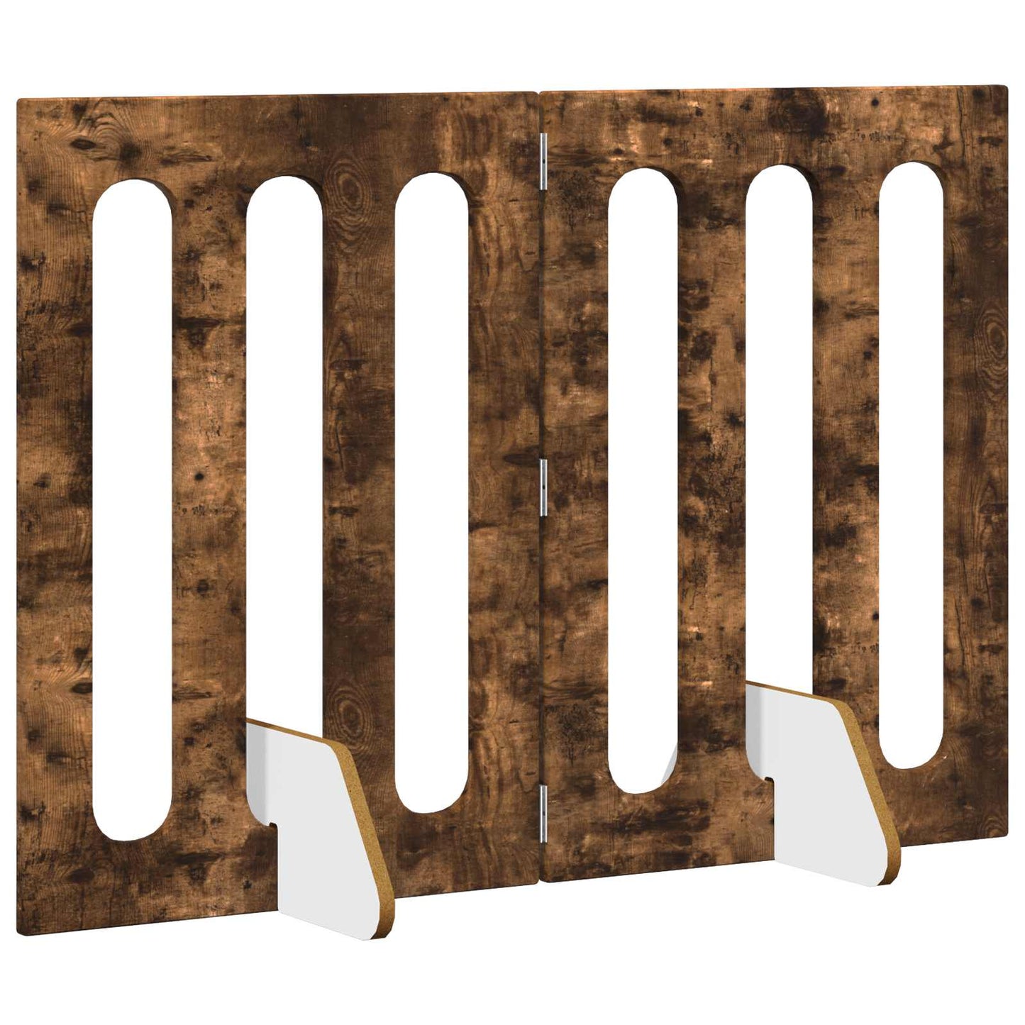 Folding Pet Fence 2 pcs Smoked Oak 100.5 x 38 x 70 cm