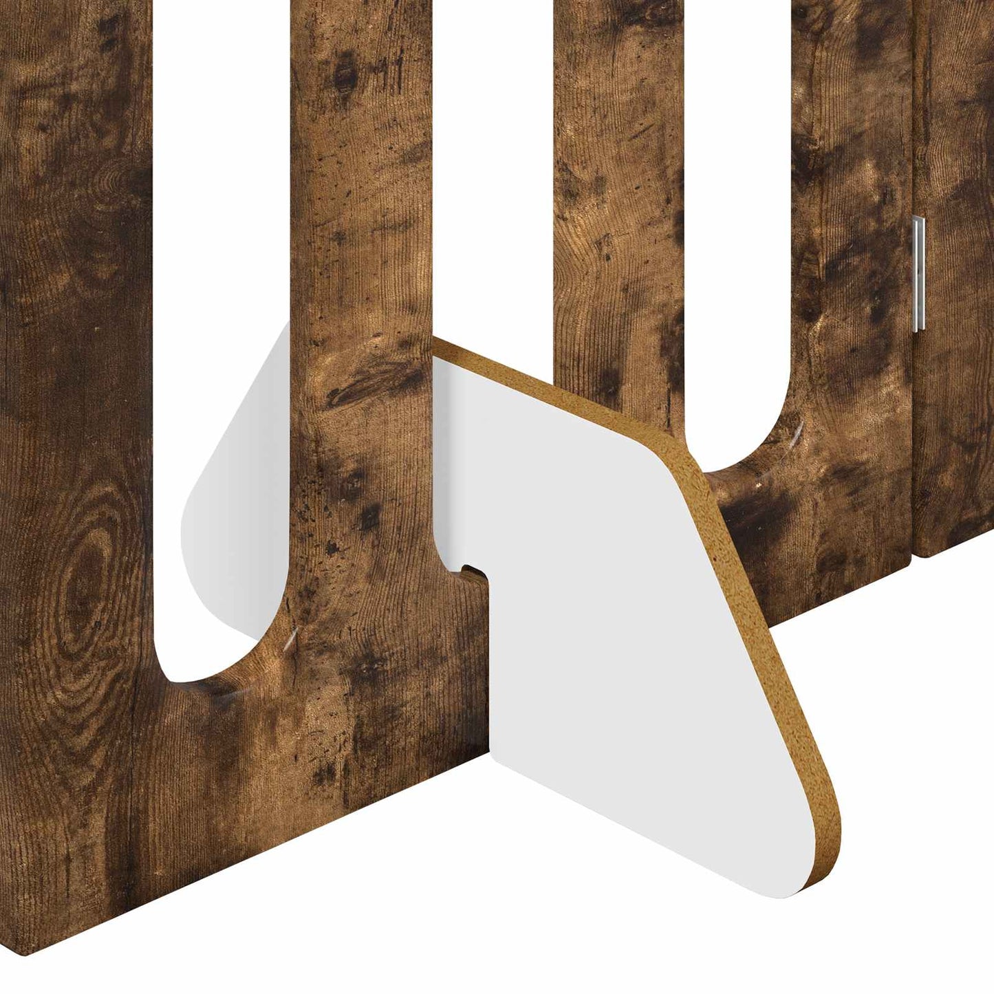 Folding Pet Fence 4 pcs Smoked Oak 201 x 38 x 70 cm