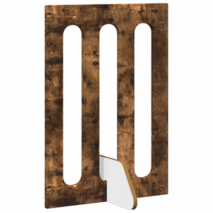 Folding Pet Fence 4 pcs Smoked Oak 201 x 38 x 70 cm