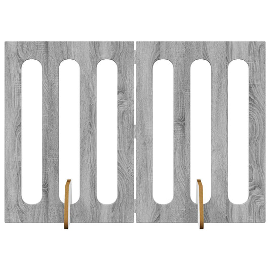 Folding Pet Fence 2 pcs Grey Sonoma 100.5 x 38 x 70 cm