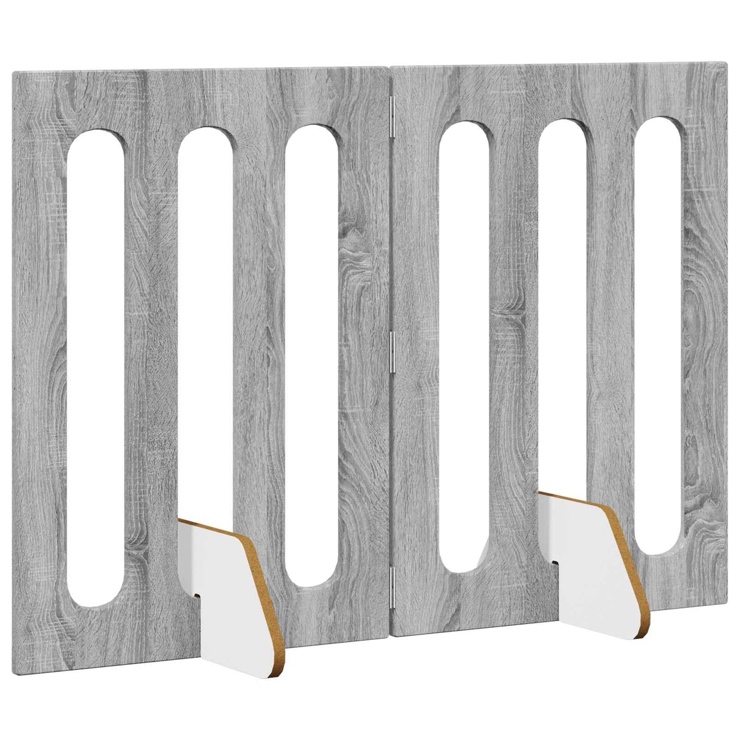 Folding Pet Fence 2 pcs Grey Sonoma 100.5 x 38 x 70 cm