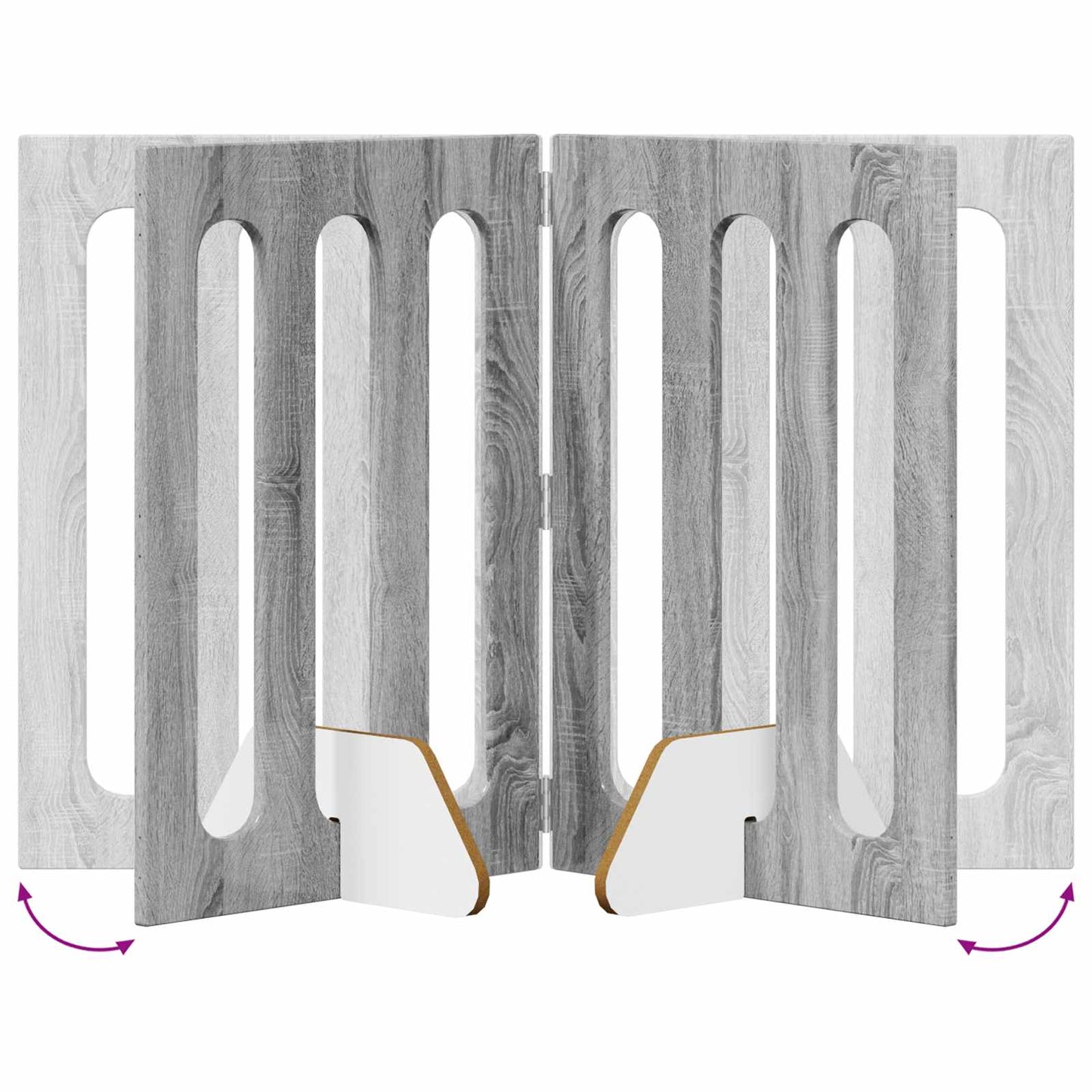 Folding Pet Fence 2 pcs Grey Sonoma 100.5 x 38 x 70 cm