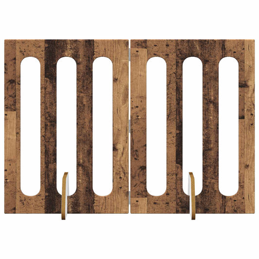 Folding Pet Fence 2 pcs Oak Wood 100.5 x 38 x 70 cm