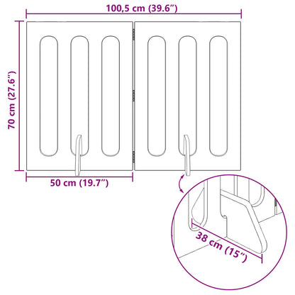 Folding Pet Fence 2 pcs Oak Wood 100.5 x 38 x 70 cm