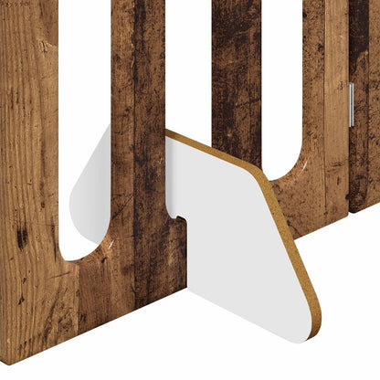 Folding Pet Fence 4 pcs Oak Wood 201 x 38 x 70 cm