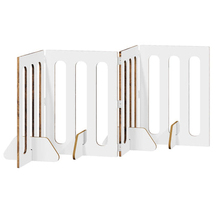 Folding Pet Fence 4 pcs Oak Wood 201 x 38 x 70 cm