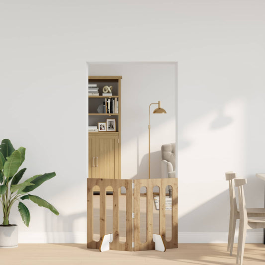 Folding Pet Fence 2 pcs Artisan Oak 100.5 x 38 x 70 cm