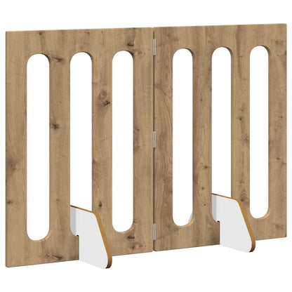 Folding Pet Fence 2 pcs Artisan Oak 100.5 x 38 x 70 cm
