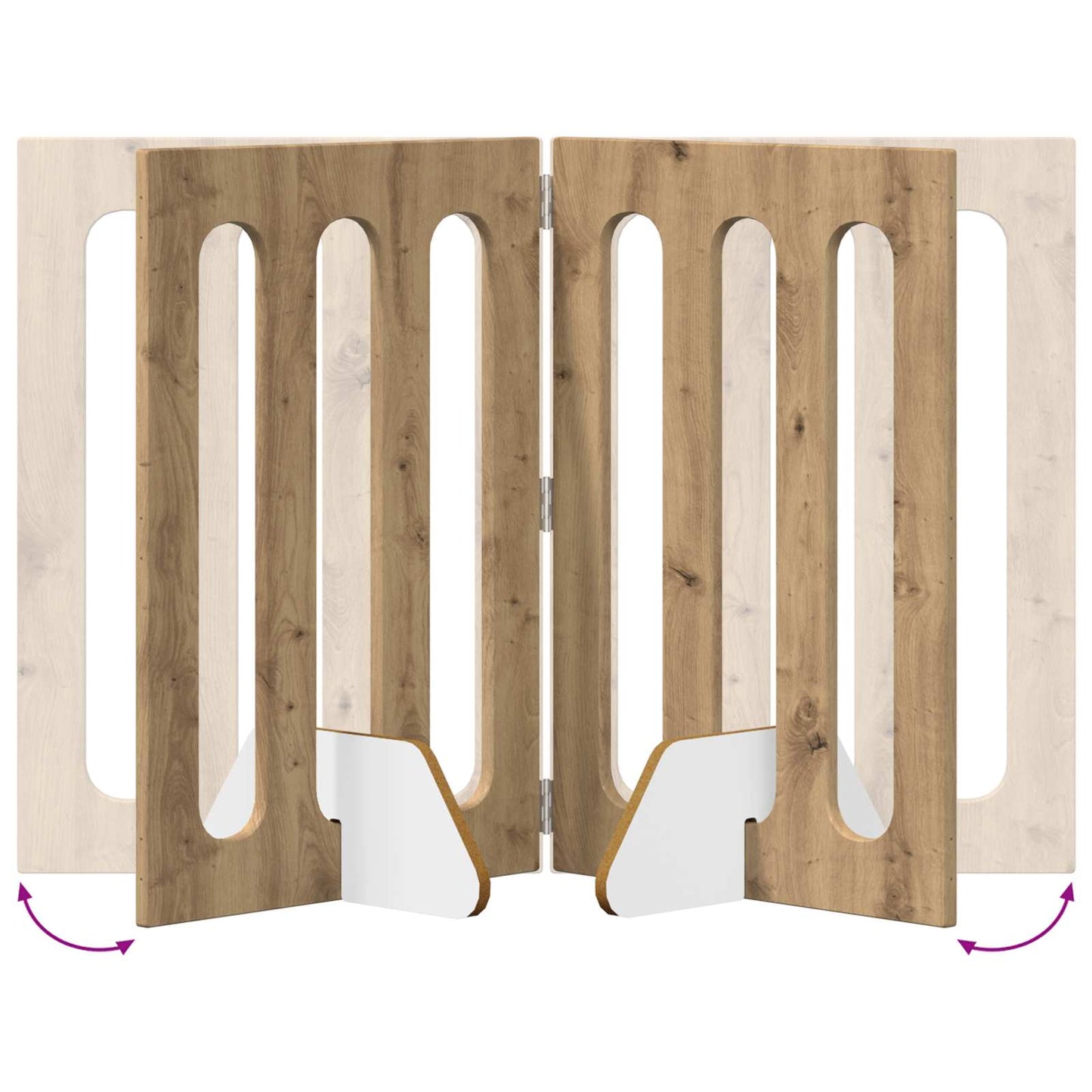 Folding Pet Fence 2 pcs Artisan Oak 100.5 x 38 x 70 cm