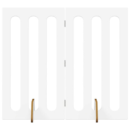 Folding Pet Fence 2 pcs White 100.5 x 38 x 90 cm