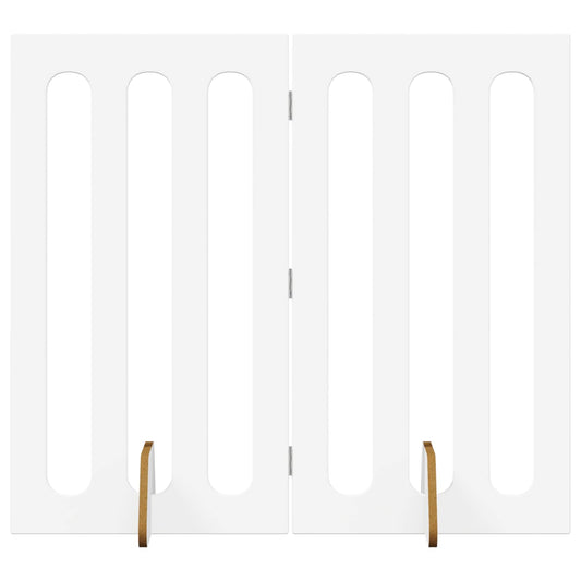 Folding Pet Fence 2 pcs White 100.5 x 38 x 90 cm