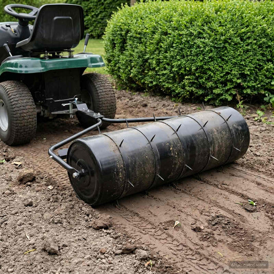 Garden Lawn Roller Pull with Aerator Clamps Ø 30 x 90 cm Steel