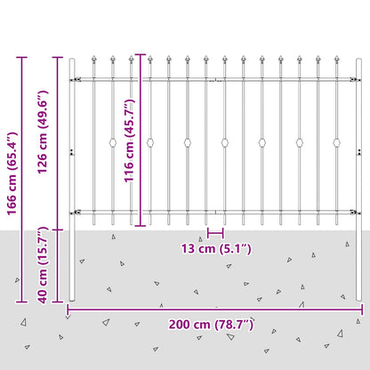 Spike Fence Asten Black