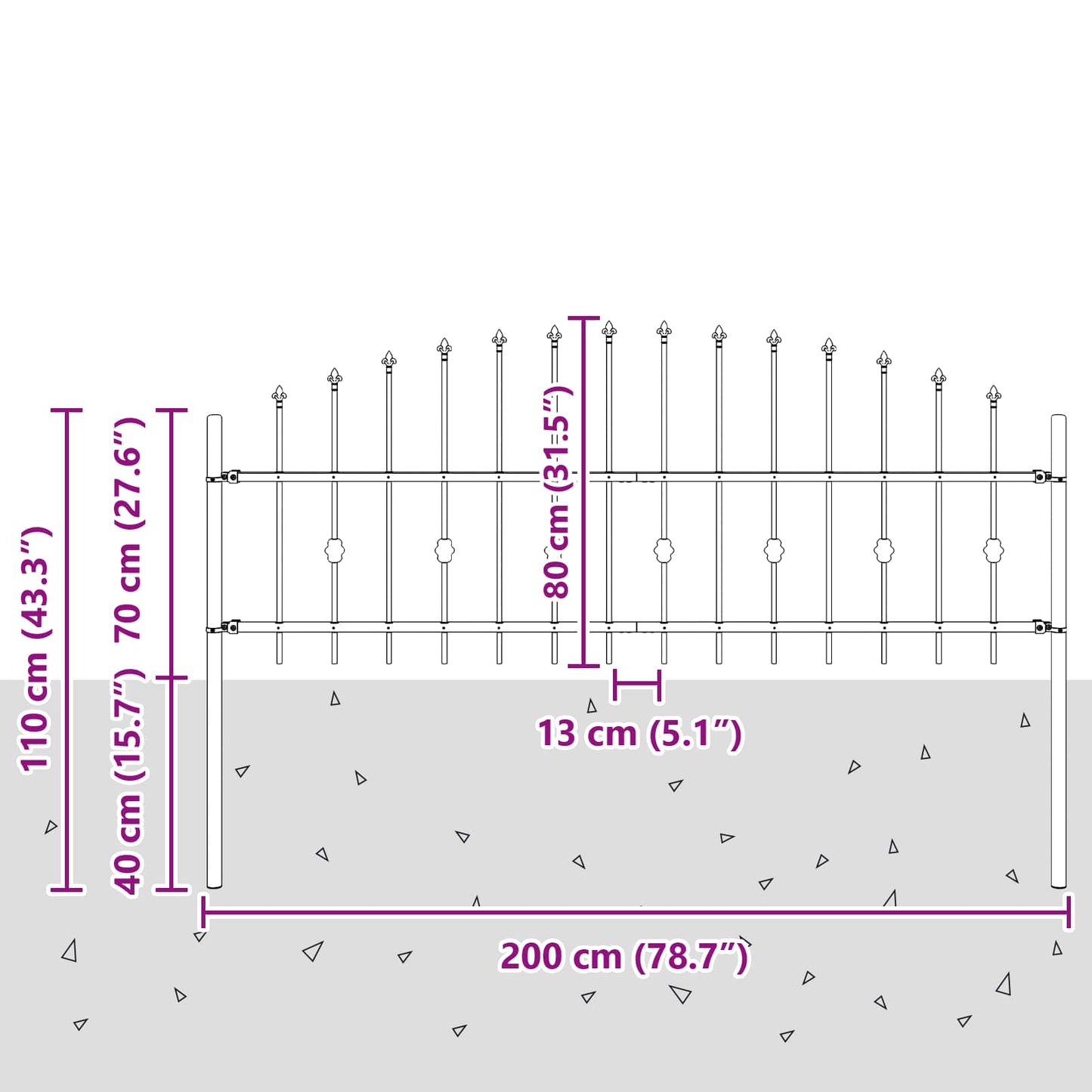 Spike Fence Asten Black