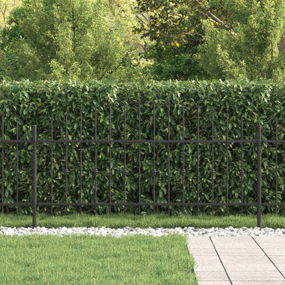 Spike Fence Asten Black 200 x 130 cm Powder-Coated Steel