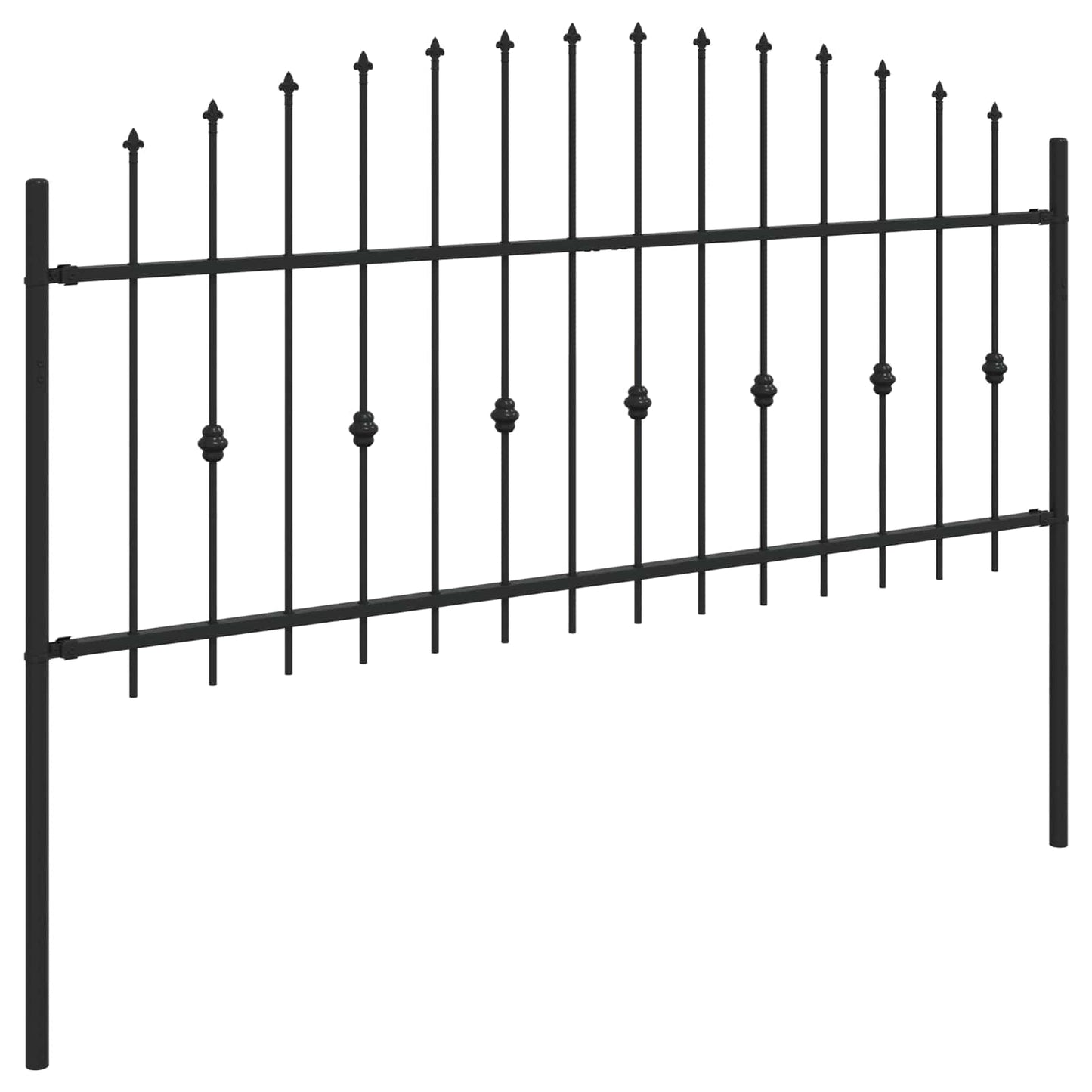 Spike Fence Asten Black 200 x 130 cm Powder-Coated Steel