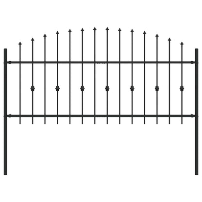 Spike Fence Asten Black 200 x 130 cm Powder-Coated Steel