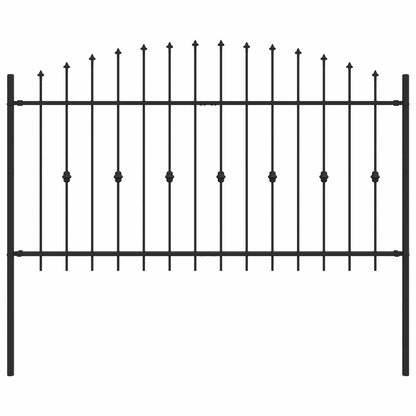 Spike Fence Asten Black 200 x 150 cm Powder-Coated Steel