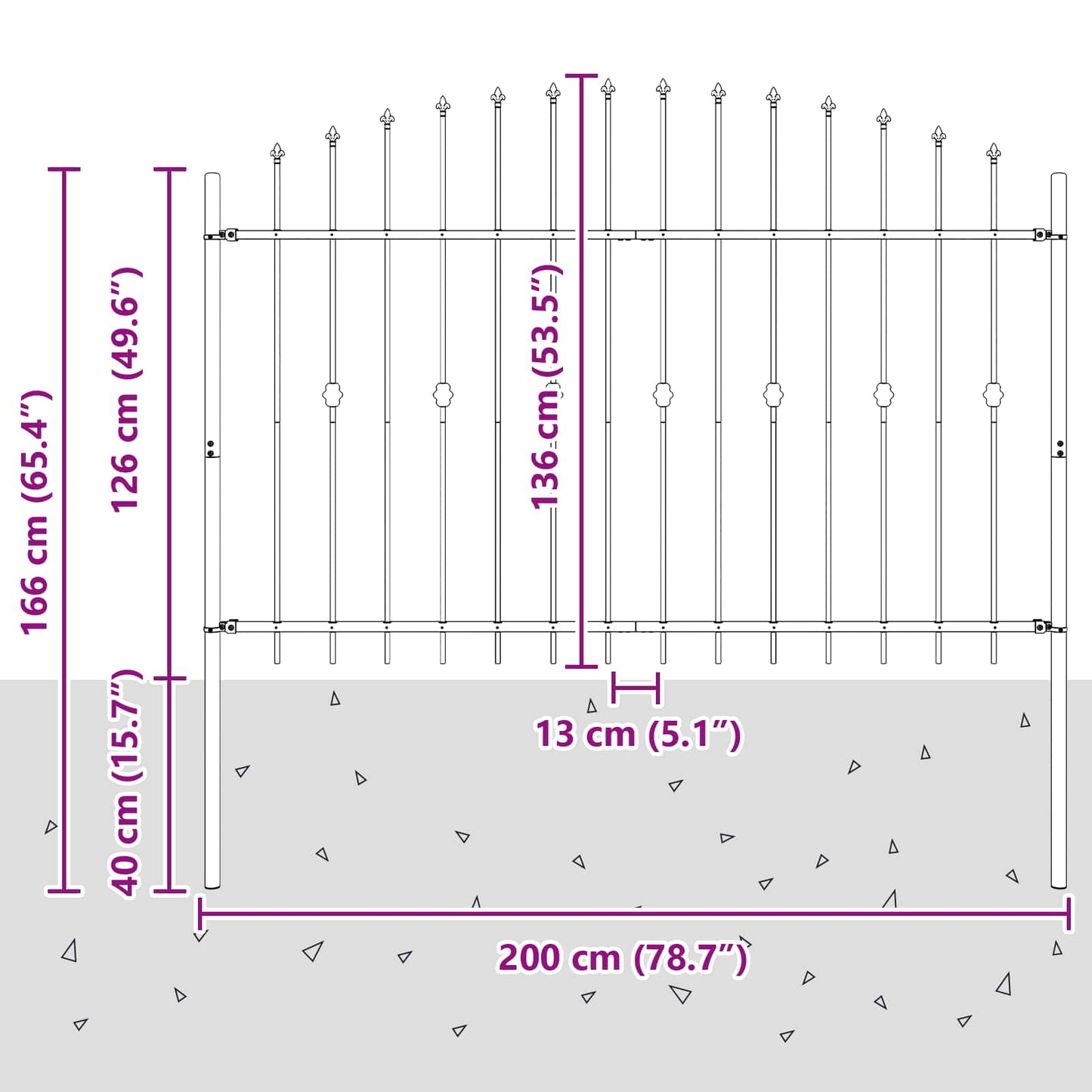Spike Fence Asten Black