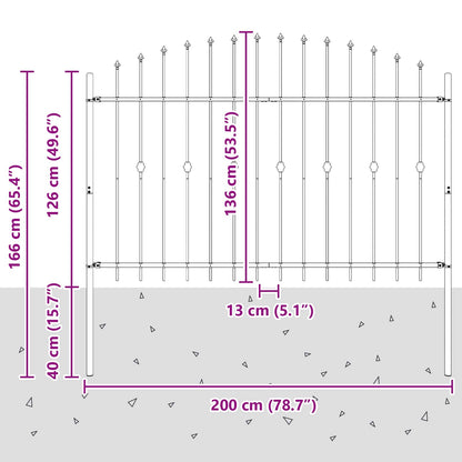 Spike Fence Asten Black