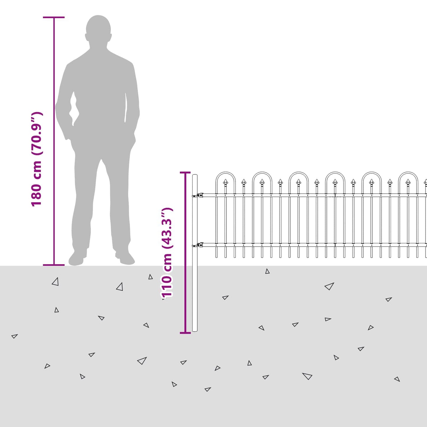 Spike Arch Fence DRONTEN Black
