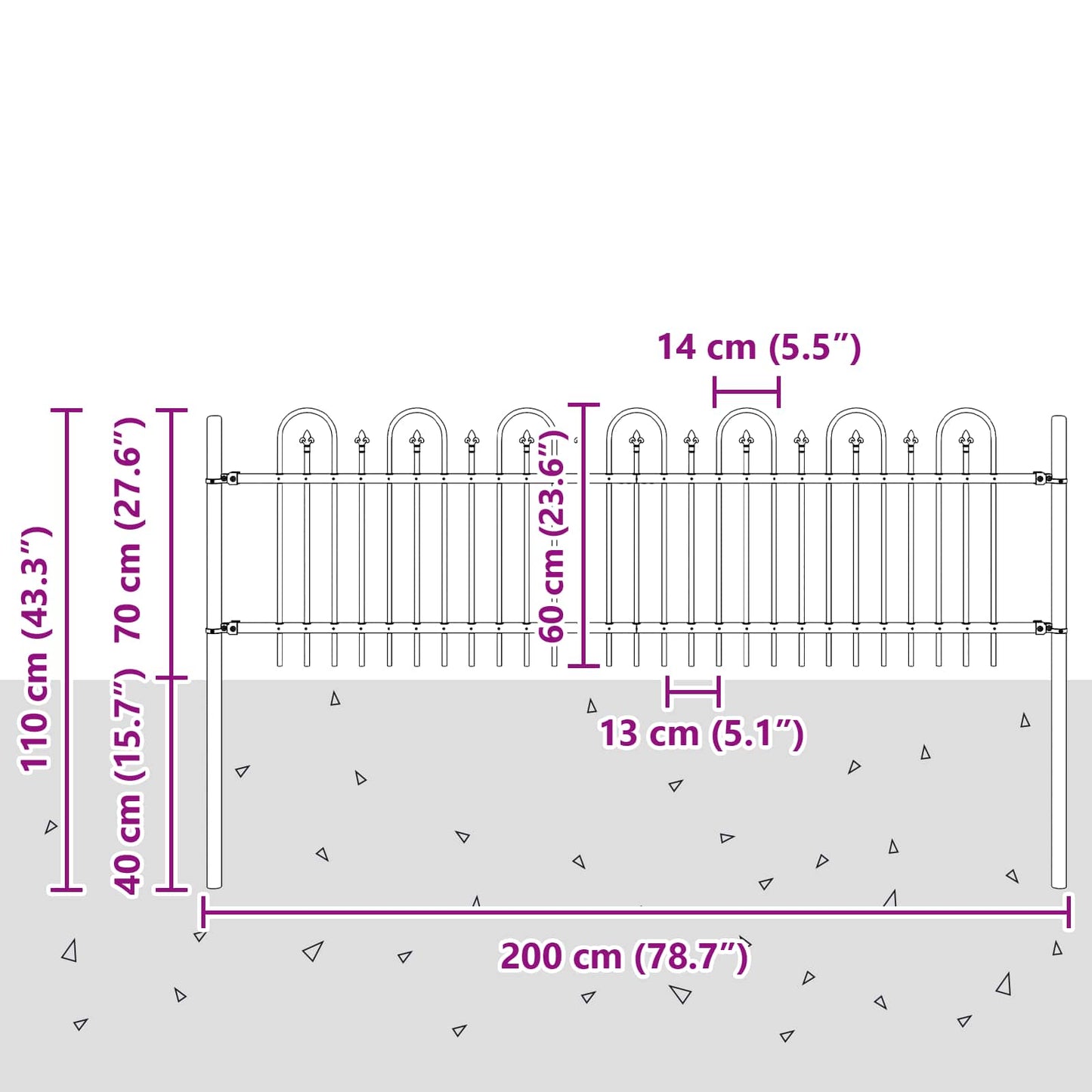 Spike Arch Fence DRONTEN Black