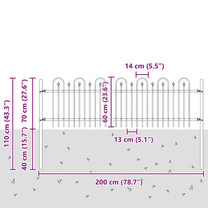 Spike Arch Fence DRONTEN Black