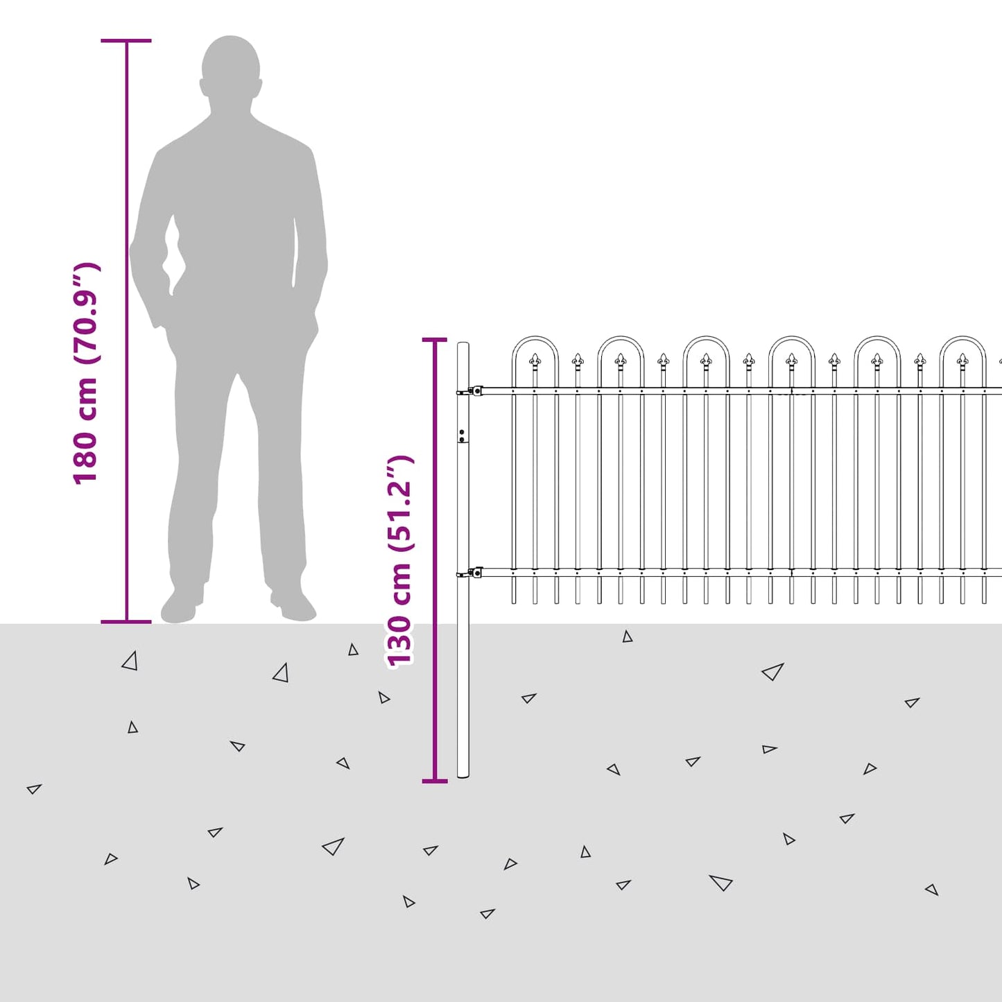 Spike Arch Fence DRONTEN Black
