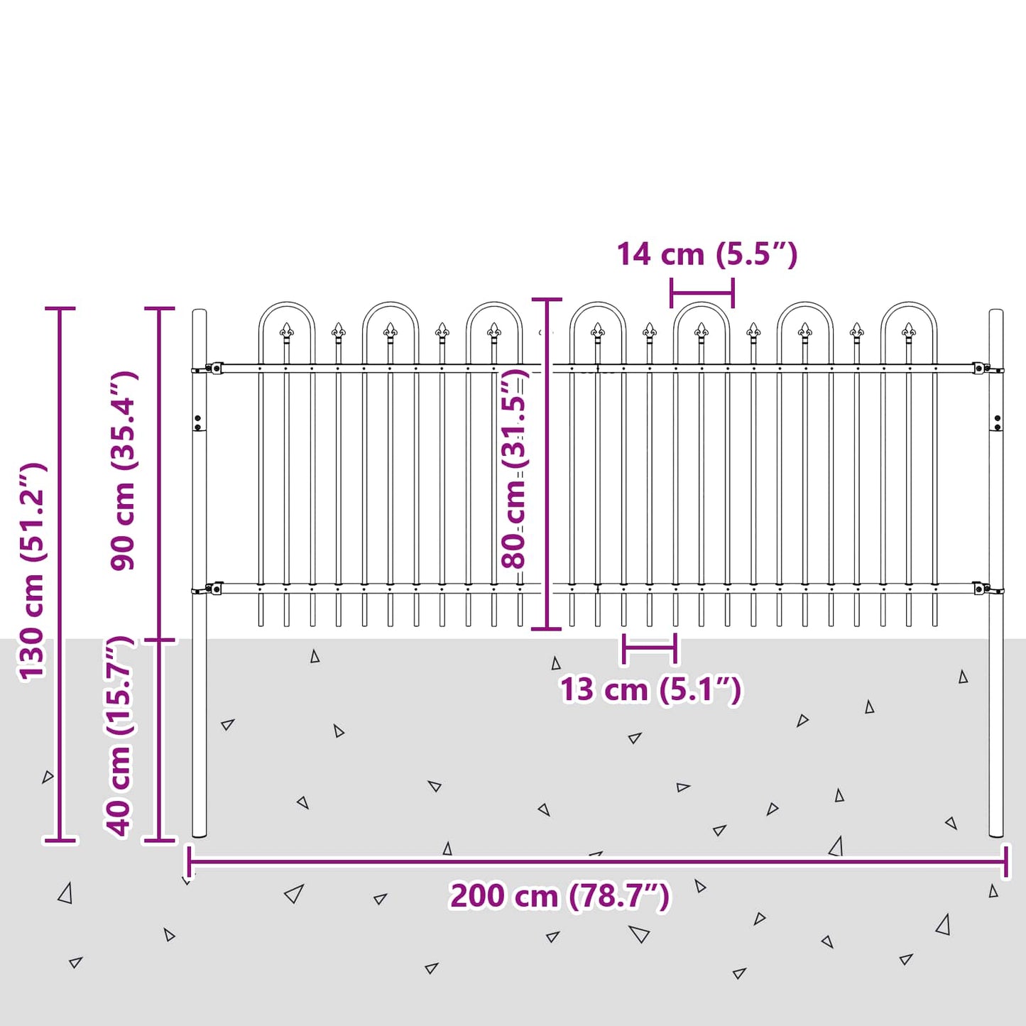 Spike Arch Fence DRONTEN Black
