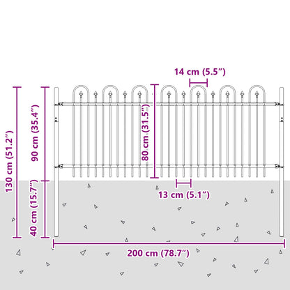 Spike Arch Fence DRONTEN Black