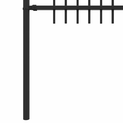 Spike Arch Fence Black 200 x 150 cm Powder-Coated Steel