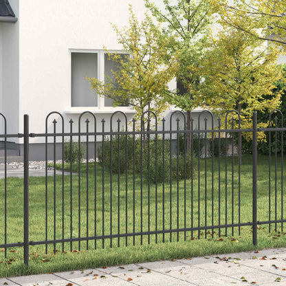 Spike Arch Fence Black 200 x 150 cm Powder-Coated Steel