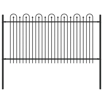 Spike Arch Fence Black 200 x 150 cm Powder-Coated Steel